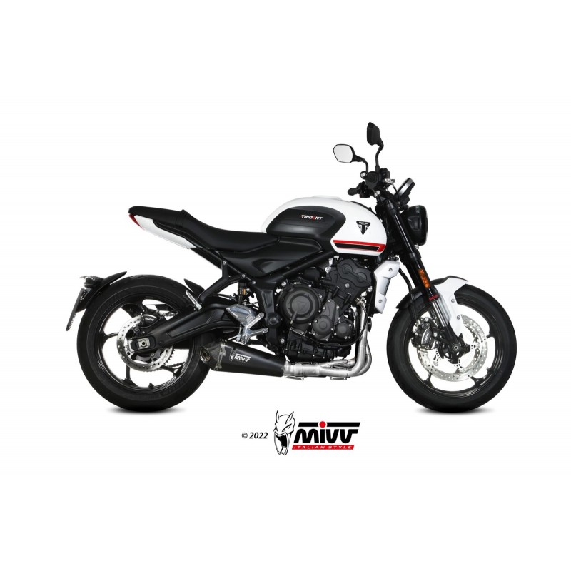 IMPIANTO DI SCARICO COMPLETO MIVV DELTA RACE TRIUMPH TRIDENT 660 2021-2024, DEKAT BLACK/CARBONIO