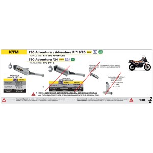 ARROW RACE-TECH EXHAUST KTM 790 ADVENTURE 2023-2024, ALUMINUM/CARBON, APPROVED