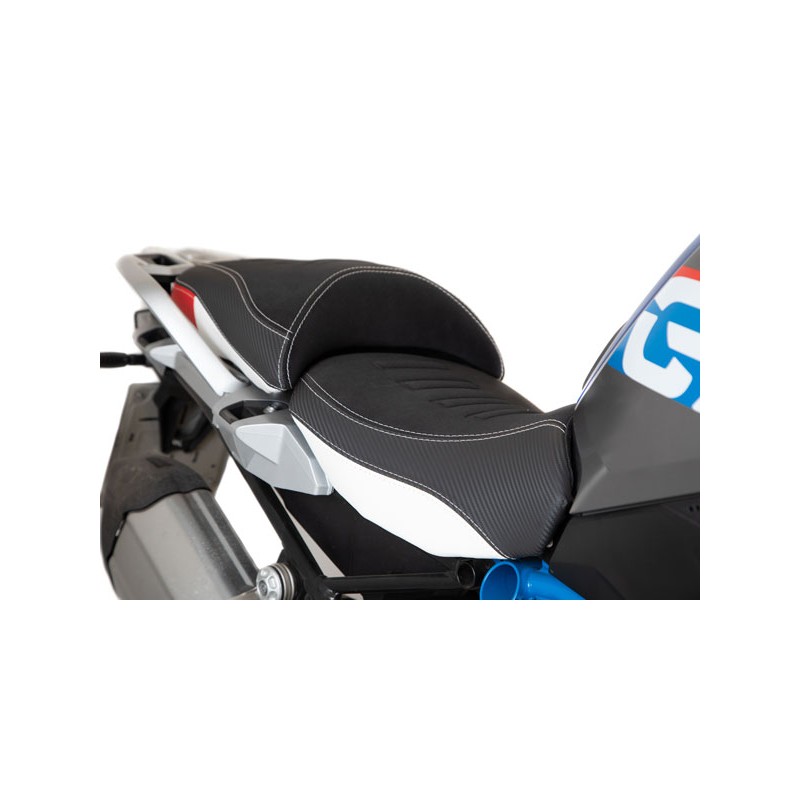 SELLA PILOTA ISOTTA COMFORT CON CANALE PROSTATICO BMW R 1250 GS 2018-2020, BIANCA/ROSSA/BLU