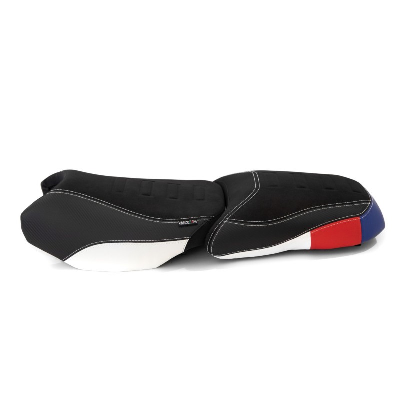 SELLA PILOTA ISOTTA RIALZATA BMW R 1250 GS 2021-2024, BIANCA/ROSSA/BLU