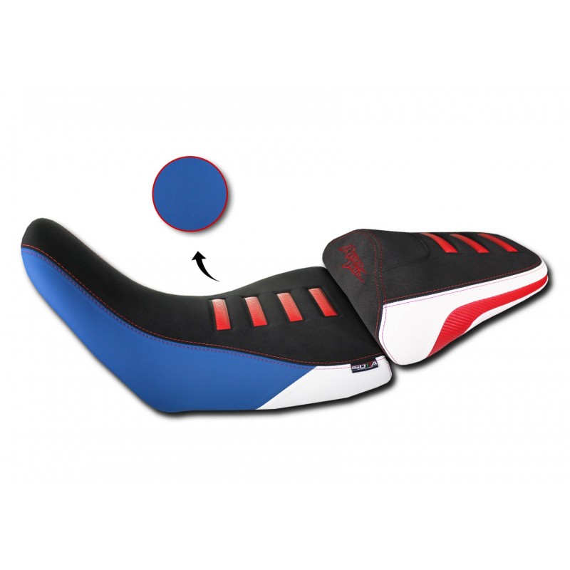 ISOTTA COMFORT PASSENGER SEAT HONDA AFRICA TWIN 1100 ADVENTURE SPORTS 2024-2026, BLUE AND WHITE WITH DETAILS RED