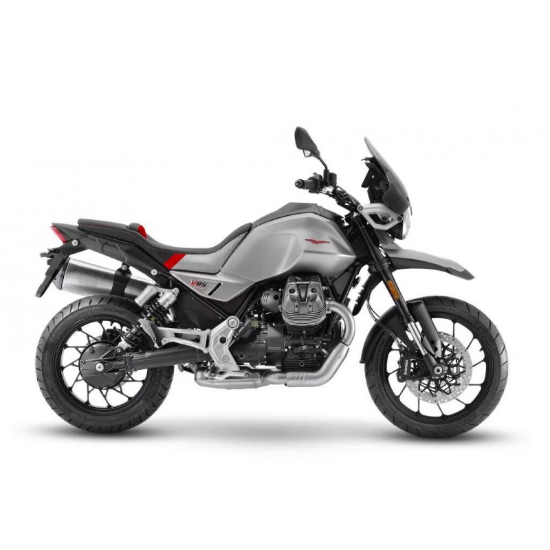 RIVESTIMENTO SELLA ISOTTA COMFORT MOTO GUZZI V85 TT 2019-2020, NERO CON PARTICOLARI GRIGI E ROSSI