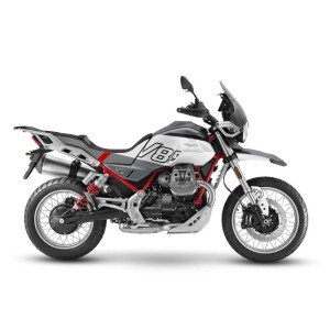 RIVESTIMENTO SELLA ISOTTA COMFORT MOTO GUZZI V85 TT 2019-2020, NERO CON PARTICOLARI GRIGI, BIANCHI E ROSSI