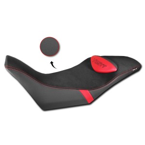 ISOTTA COMFORT SEAT COVER MOTO GUZZI V85 TT 2021-2023, BLACK WITH RED DETAILS 2