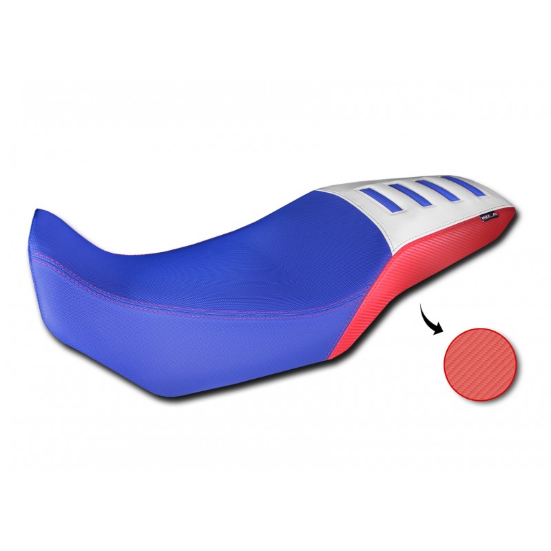 RIVESTIMENTO SELLA ISOTTA COMFORT HONDA TRANSALP 750 2023-2024, BLU, ROSSO E BIANCO