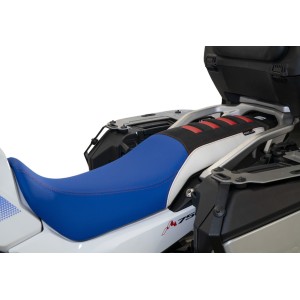 RIVESTIMENTO SELLA ISOTTA HONDA TRANSALP 750 2023-2024, BLU, BIANCO E NERO CON INSERTI ROSSI