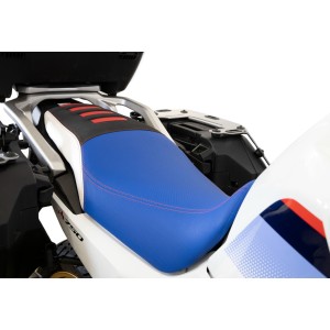 RIVESTIMENTO SELLA ISOTTA HONDA TRANSALP 750 2023-2024, BLU, BIANCO E NERO CON INSERTI ROSSI
