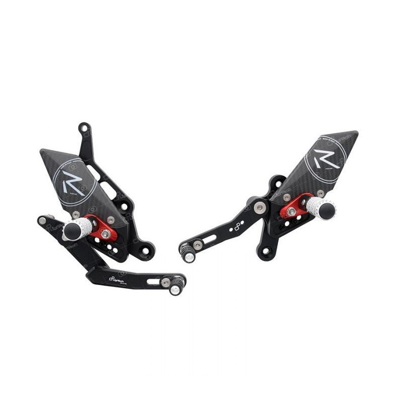 JUEGOS TRASEROS REGULABLES LIGHTECH R-VERSION CON ESTRIBERAS ARTICULADOS YAMAHA MT-07 2021-2024