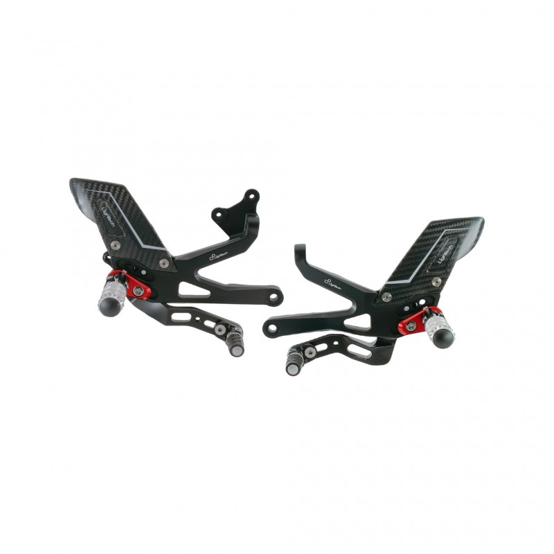 ADJUSTABLE REAR SETS LIGHTECH R-VERSION ARTICULATED FOOTRESTS DUCATI PANIGALE V4 2021 (STANDARD/REVERSE)