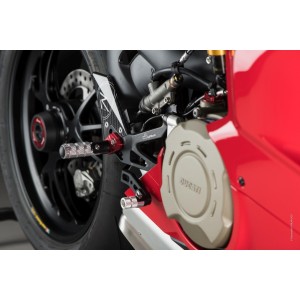 ADJUSTABLE REAR SETS LIGHTECH R-VERSION ARTICULATED FOOTRESTS DUCATI PANIGALE V4 2022-2024 (STANDARD/REVERSE)