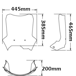 CUPOLINO ISOTTA ADV OEM BMW F 700 GS 2013-2017, FUME' CHIARO