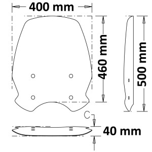 CUPOLINO ISOTTA ALTA PROTEZIONE BENELLI LEONCINO 500 2018-2020, TRASPARENTE