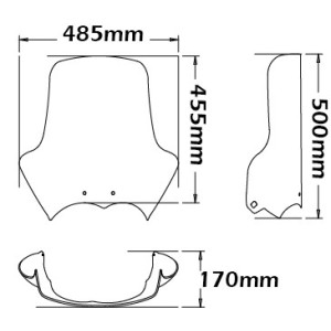CUPOLINO ISOTTA ALTA PROTEZIONE BMW R 1200 GS 2008-2009, TRASPARENTE