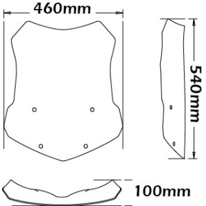 ISOTTA HIGH PROTECTION WINDSCREEN BMW R 1250 GS 2021-2024, DARK SMOKE