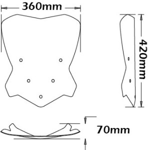 ISOTTA HIGH PROTECTION WINDSCREEN FOR OEM ATTACHMENTS BMW F 800 R 2015-2019, LIGHT SMOKED