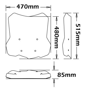 CUPOLINO ISOTTA ALTA PROTEZIONE SU ATTACCHI OEM BMW F 750 GS 2018-2020, TRASPARENTE