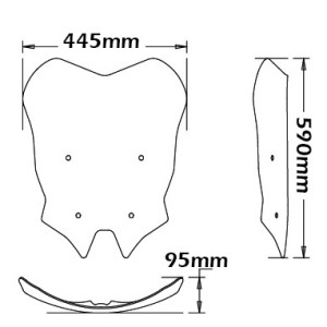 CUPOLINO ISOTTA ALTA PROTEZIONE SU ATTACCHI OEM BMW R 1200 RS 2015-2019, TRASPARENTE