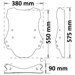 CUPOLINO ISOTTA ALTO BENELLI TRK 502 2018-2020, TRASPARENTE