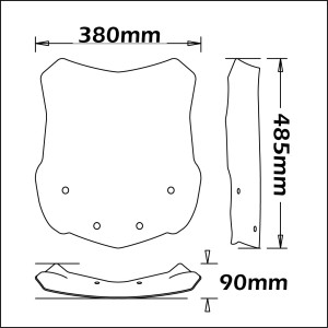 ISOTTA HIGH WINDSCREEN BMW G 310 GS 2017-2020, LIGHT SMOKE