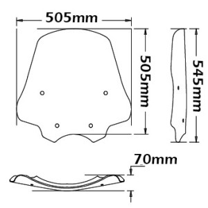 ISOTTA HIGH WINDSCREEN BMW R 1200 R 2009-2010, LIGHT SMOKE