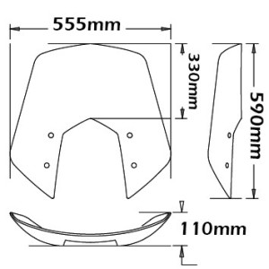 ISOTTA HIGH WINDSCREEN BMW R 1200 ST 2005-2006, CLEAR