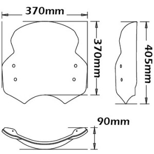 CUPOLINO ISOTTA ALTO BMW R NINE T 2014-2020, FUME' CHIARO
