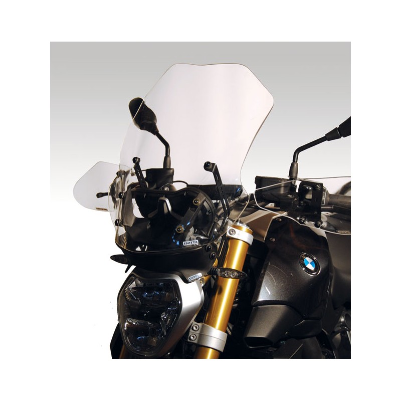 CUPOLINO ISOTTA ALTO CON SPOILER ANTIRIFLESSO BMW R 1200 R 2015-2019, TRASPARENTE