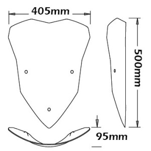 CUPOLINO ISOTTA ALTO DUCATI MULTISTRADA 1200 ENDURO 2016-2018, TRASPARENTE