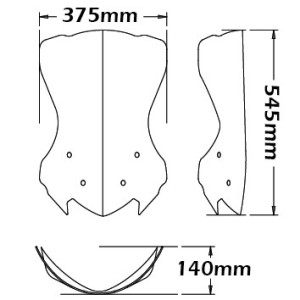 ISOTTA HIGH WINDSCREEN HONDA NC 750 X 2014-2015, LIGHT SMOKED