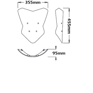 CUPOLINO ISOTTA ALTO KAWASAKI ER-6N 2012-2016, FUME' CHIARO