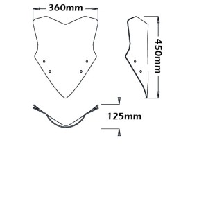 ISOTTA HIGH WINDSCREEN KAWASAKI Z 800 2013-2016, LIGHT SMOKED
