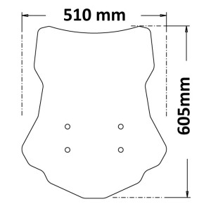 CUPOLINO ISOTTA ALTO SUZUKI V-STROM 1050 2023-2024, TRASPARENTE