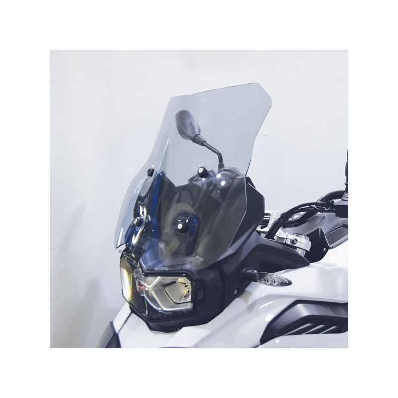 ISOTTA LOW WINDSCREEN PROTECTION ON OEM MOUNTS BMW F 750 GS 2018-2020, DARK SMOKE