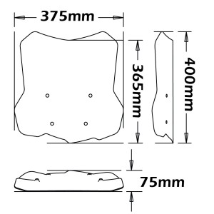 ISOTTA LOW WINDSCREEN PROTECTION ON OEM MOUNTS BMW F 750 GS 2018-2020, DARK SMOKE
