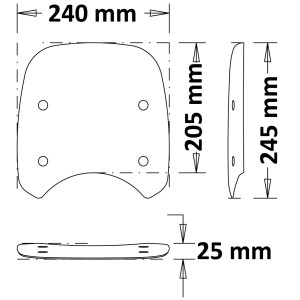 CUPOLINO ISOTTA BASSO BENELLI LEONCINO 500 2018-2020, NERO OPACO