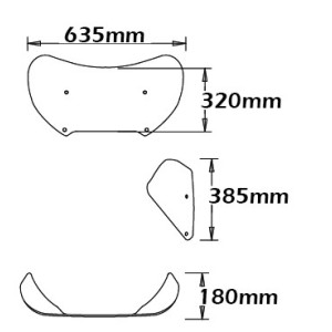 CUPOLINO ISOTTA BASSO BMW K 1200 LT 2004-2006, FUME' CHIARO