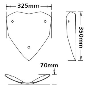 ISOTTA ISOTTA WINDSCREEN DUCATI MULTISTRADA 1200 2016-2017, MATT BLACK