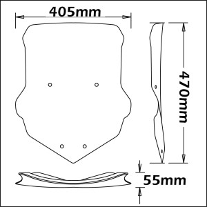ISOTTA ISOTTA WINDSCREEN YAMAHA TRACER 900 2015-2017, DARK SMOKE