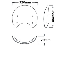 ISOTTA LOW WINDSCREEN YAMAHA XSR 700 2016-2020, DARK SMOKE