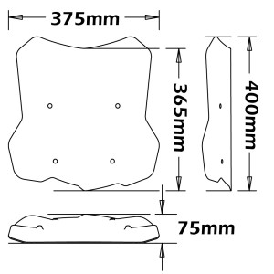 ISOTTA WINDSCREEN BMW F 850 GS 2021-2024, DARK SMOKE