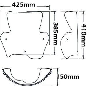 CUPOLINO ISOTTA DOPPIA BOMBATURA BMW F 800 R 2009-2014, FUME' CHIARO