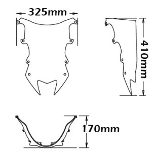 ISOTTA DOUBLE BUMP WINDSCREEN BMW S 1000 RR 2012-2014, TRANSPARENT