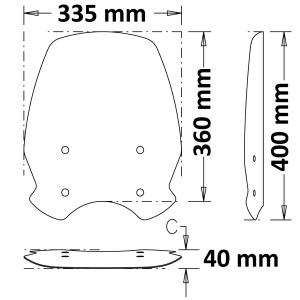 ISOTTA WINDSCREEN MEDIUM PROTECTION BENELLI LEONCINO 500 2018-2020, TRANSPARENT
