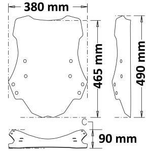ISOTTA WINDSCREEN MEDIUM PROTECTION BENELLI TRK 502 2021-2024, LIGHT SMOKE