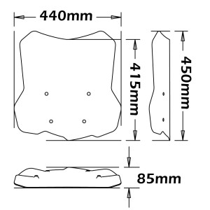 ISOTTA MEDIUM PROTECTION WINDSCREEN BMW F 750 GS 2018-2020, TRANSPARENT