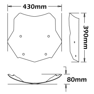 ISOTTA WINDSCREEN MEDIUM PROTECTION BMW R 1200 GS 2013-2018, DARK SMOKE