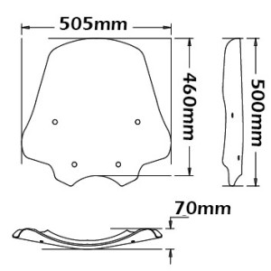 CUPOLINO ISOTTA MEDIA PROTEZIONE BMW R 1200 R 2005-2008, FUME' CHIARO