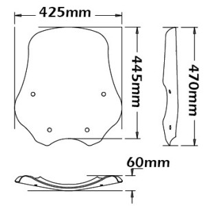 CUPOLINO ISOTTA MEDIA PROTEZIONE BMW R 1200 R 2005-2008, TRASPARENTE