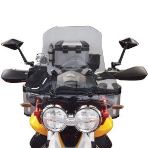 ISOTTA MEDIUM PROTECTION WINDSCREEN WITH KNOBS AND SPACERS MOTO GUZZI V85 TT 2019-2020, LIGHT SMOKE