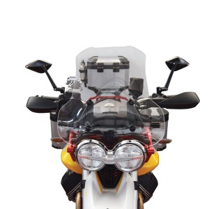 ISOTTA MEDIUM PROTECTION WINDSCREEN WITH KNOBS AND SPACERS MOTO GUZZI V85 TT 2019-2020, LIGHT SMOKE